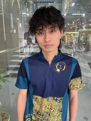 メンズ パーマ ボブ/レイヤー/ 御田村裕人のヘアスタイル