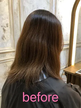 セミロング カラー 鷺沼駅徒歩1分 キシタクのヘアスタイル