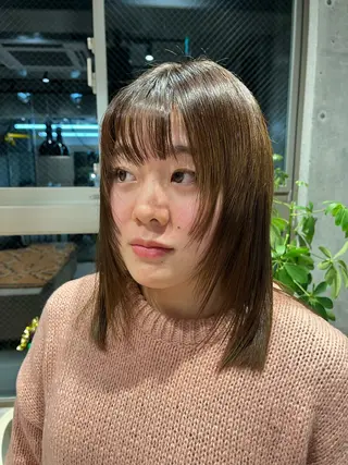 ミディアム ヘアアレンジ ボブ×艶カラー 特化・リクト💥のヘアスタイル