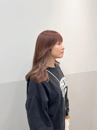 ミディアム カラー ヘアアレンジ 似合わせレイヤー/ 美髪縮毛矯正/ミナエのヘアスタイル
