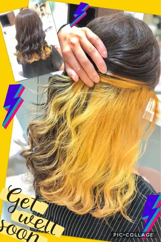 セミロング カラー 永島 桜のヘアスタイル