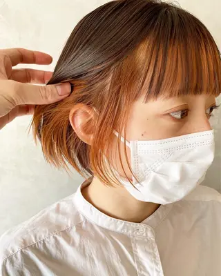 ショート ラベンダーカラー＆ ミルクティー太田のヘアスタイル