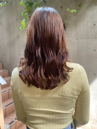 セミロング 大人可愛い♡コテ巻き パーマ🌼杉田 萌恵のヘアスタイル