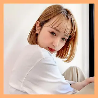 セミロング カラー ヘアアレンジ 💖韓国ヘアの匠 💖TAKUMI💖のヘアスタイル