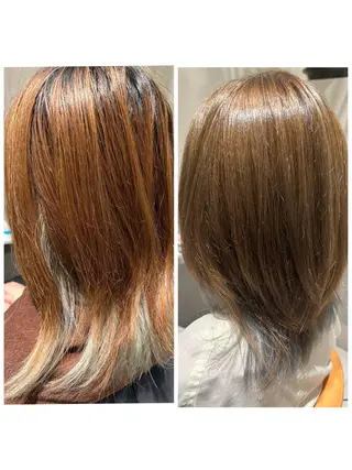 セミロング カラー 大久保 陽子のヘアスタイル
