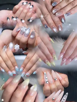 ネイル 韓国長ネイル 長さだし rinory仙台駅西口2号店所属・rinory西口 2号店 /Fukaのネイルデザイン