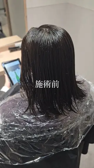 ミディアム カラー 縮毛矯正をしている人 のためのカラーのヘアスタイル