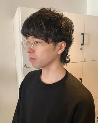 ショート カラー パーマ メンズ ウルフレイヤーカット /チヒロのヘアスタイル
