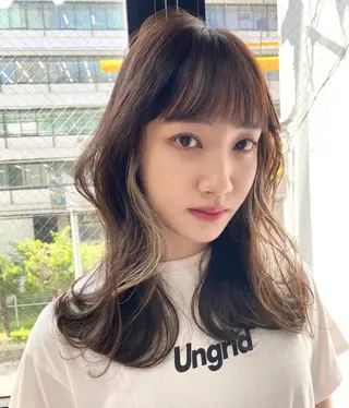 ミディアム カラー Pia ツボイ ケイタのヘアスタイル