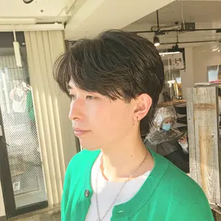ショート パーマ メンズ 名駅/フェザーパーマ 韓国ヘア/森岡のヘアスタイル