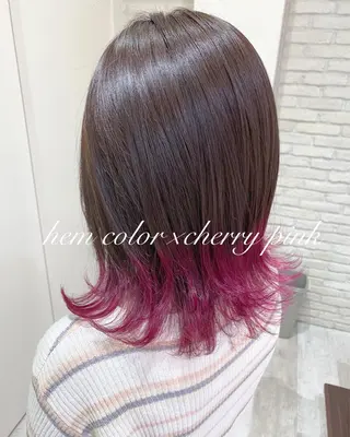 ミディアム カラー 横浜🍒ルーツカラー エクステ/RIEのヘアスタイル