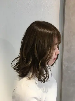 ミディアム カラー パーマ ヘアアレンジ メンズ キッズ ネイル マツエク・マツパ FABLE HAIR ファブル難波・心斎橋のヘアスタイル
