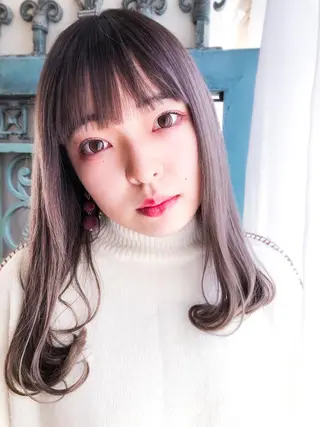 セミロング カラー パーマ ヘアアレンジ 表参道Lise おおいしおりのヘアスタイル
