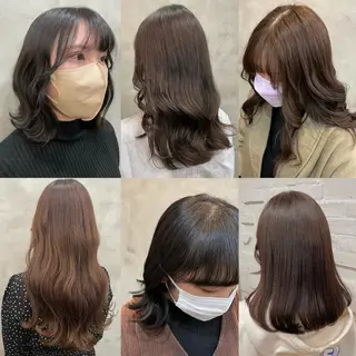 セミロング カラー 【ピンク/韓国ヘア/ ヘアセット】亜海のヘアスタイル