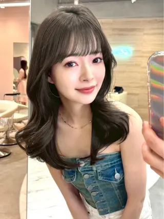 セミロング 大宮🤍縮毛矯正 レイヤー🪽なるのヘアスタイル