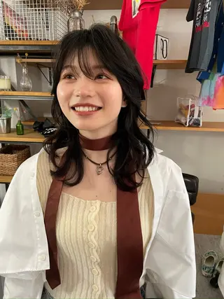 ミディアム 奥村 紗季のヘアスタイル