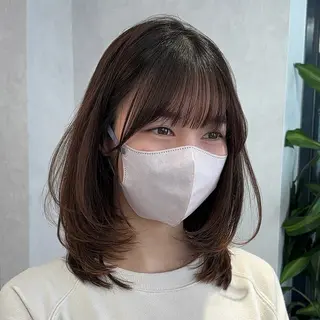 ミディアム 結べるレイヤーカット /カラー/あさかのヘアスタイル