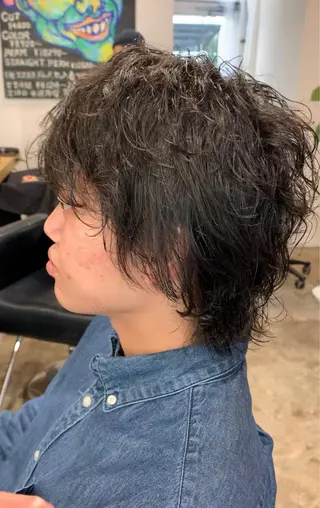ミディアム パーマ 宮嶋 勇輔のヘアスタイル