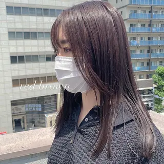 セミロング カラー ネイル 韓国/トレンド レイヤー【101】のヘアスタイル