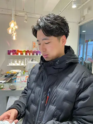 ショート パーマ メンズ 浅野 匠のヘアスタイル