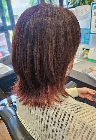 ミディアム カラー 関口 友菜のヘアスタイル