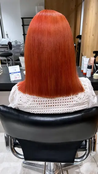ミディアム カラー スキバサミを使わない カット🌼唯🌼のヘアスタイル