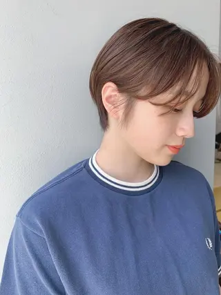 ショート カラー ボブパーマコテ巻き風 パーマNo1深江秀平のヘアスタイル