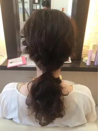セミロング カラー パーマ ヘアアレンジ ANDEW🦢 ryokoのヘアスタイル