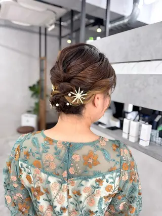 ミディアム ヘアアレンジ 伊藤 栄子のヘアスタイル