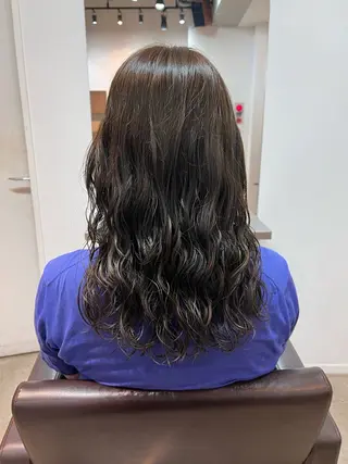 セミロング 🌿朝5分でお洒落 パーマスタイル🌿のヘアスタイル