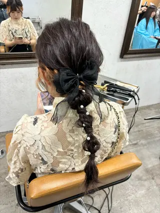 ロング ヘアアレンジ ️韓国ヘア／レイヤー カットYūka❤️のヘアスタイル