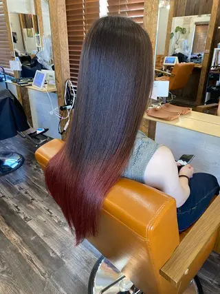 ロング カラー ブリーチ毛対応酸性 ストレート🌈サキのヘアスタイル