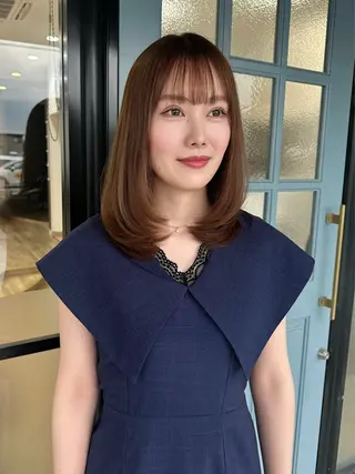 ミディアム カラー パーマ ヘアアレンジ 髪質改善/韓国風 レイヤー/田村祐樹のヘアスタイル