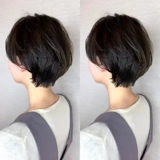 ショート カラー 韓国レイヤーカット/ ダブルカラーのヘアスタイル