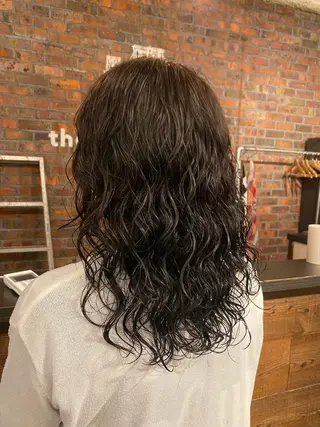 ミディアム カラー パーマ the BRIDGE 加藤みのりのヘアスタイル