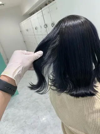 セミロング カラー パーマ ヘアアレンジ ネイル マツエク・マツパ 韓国風ベージュ🤎 赤みなし🌿横浜🤎のヘアスタイル