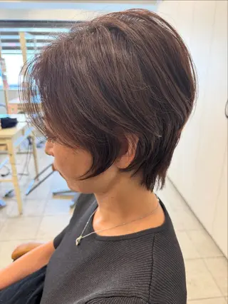 ショート ウルフレイヤー 縮毛矯正/ヒロシのヘアスタイル