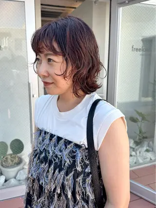 ショート カラー パーマ freelance lab所属・iizuka akiのヘアスタイル