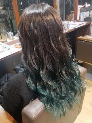 ロング ヘアアレンジ カラー パピヨンロゼ中川 髪質改善/低ダメージのヘアスタイル