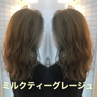 セミロング カラー ヘアアレンジ レイヤー/ハイライト /立川/赤池宏隆のヘアスタイル