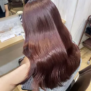 セミロング カラー 艶感/韓国風 🤍moeka🤍のヘアスタイル