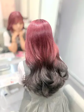 ロング カラー YUZUKI艶カラー /似合わせ小顔カットのヘアスタイル