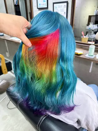 セミロング カラー かずくん🦩名古屋 ハイトーン/レイヤーのヘアスタイル