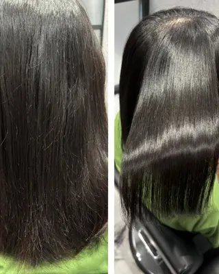 ロング 艶髪／オリーブ系／ 肌が綺麗に見えるお色のヘアスタイル