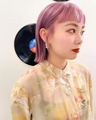 ショート カラー パーマ ヘアアレンジ 💖美髪矯正💖 辻未侑のヘアスタイル
