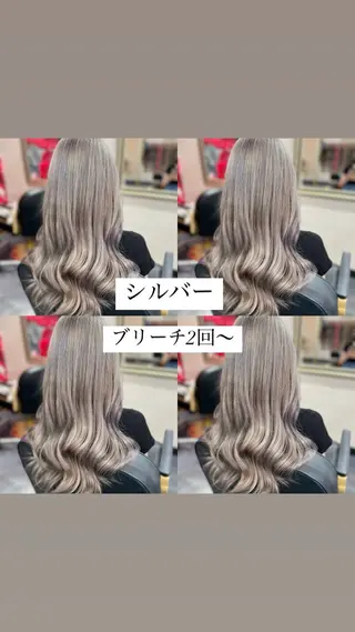カラー プルシールエクステ/ ハイトーン/ブリーチのヘアスタイル