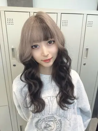 ロング カラー ヘアアレンジ 韓国ヘア🖤/透明感 shihoのヘアスタイル