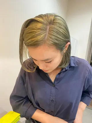 ショート カラー ヘアアレンジ ボブ/透明感カラー 🧸YUI❤️のヘアスタイル