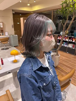 ミディアム カラー 透明感カラー/暗髪 🪽鈴木亜優里のヘアスタイル