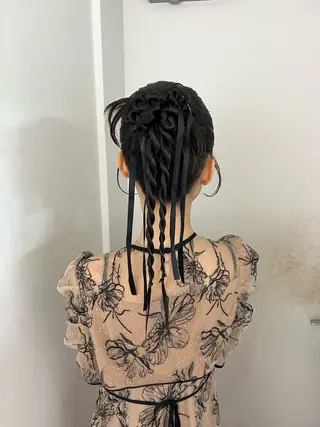 セミロング ヘアアレンジ 卒業式お呼ばれ🕊️ ヘアセット✴︎ミキのヘアスタイル